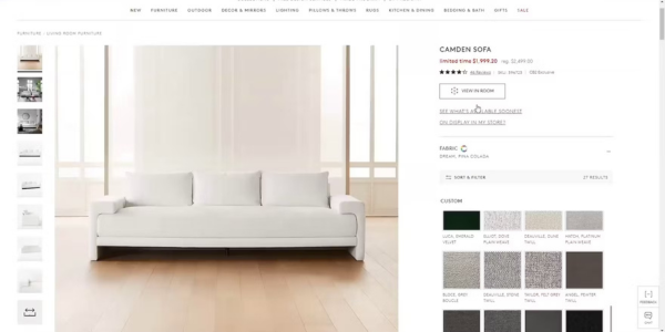 Realidad aumentada (AR) en Furniture y Home Decor